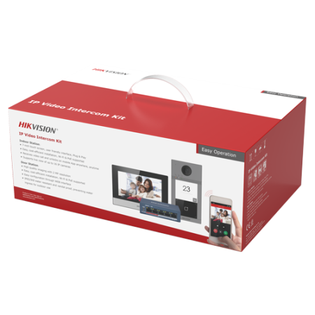 KIT videointerfon pentru o familie, Wi-Fi 2.4Ghz, monitor 7 inch - HIKVISION DS-KIS604-S [2]