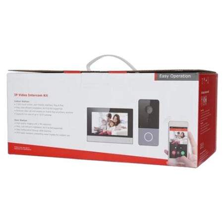 KIT videointerfon TCP/IP pentru 1 familie, monitor TFT LCD 7 inch - HIKVISION DS-KIS603-P [1]