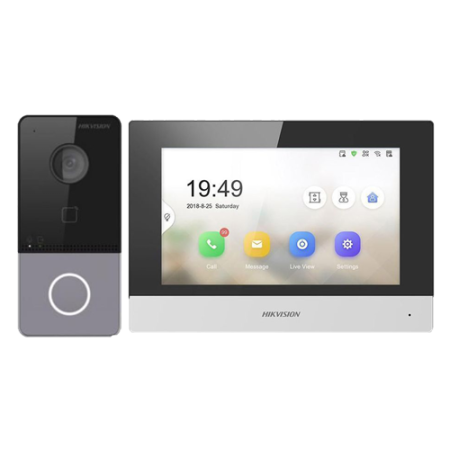 Kituri interfoane - KIT videointerfon TCP/IP pentru 1 familie, monitor TFT LCD 7 inch - HIKVISION DS-KIS603-P