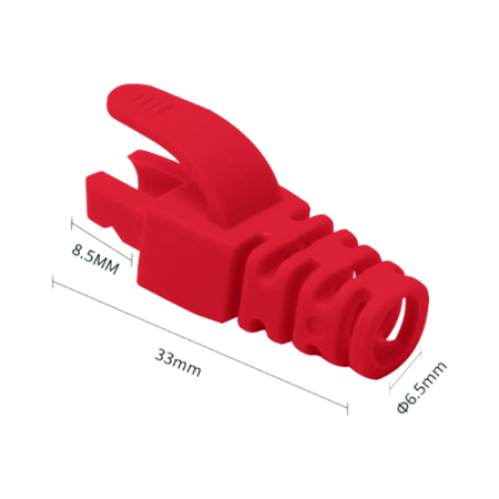 Conectica LAN RJ si FO - Manson protectie mufa RJ45 rosu (100buc) RJ45-CAP-RD