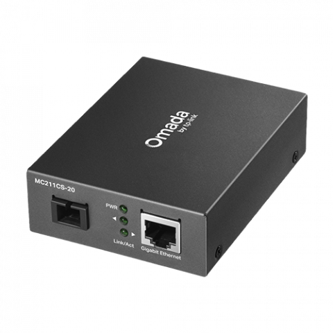 Retelistica - Media Convertor WDM Gigabit RJ45 - Single-mode SC Bi-directional, 20 km - TP-Link Omada MC211CS-20