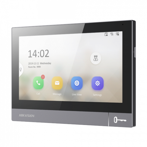 Monitor videointerfon TCP/IP, IPS LCD 7 inch touch screen, WiFi, PoE, Alarma IN - HIKVISION DS-KH8381-WTE1 [1]