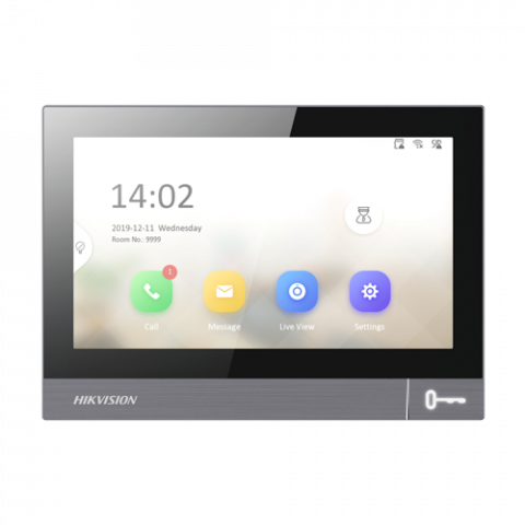 Monitor videointerfon TCP/IP, IPS LCD 7 inch touch screen, WiFi, PoE, Alarma IN - HIKVISION DS-KH8381-WTE1 [2]