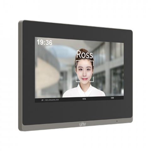 Monitor videointerfon TCP/IP, LCD TFT Touch Screeen 7 inch, PoE, WiFi - UNV OEI-372S-H-W [1]