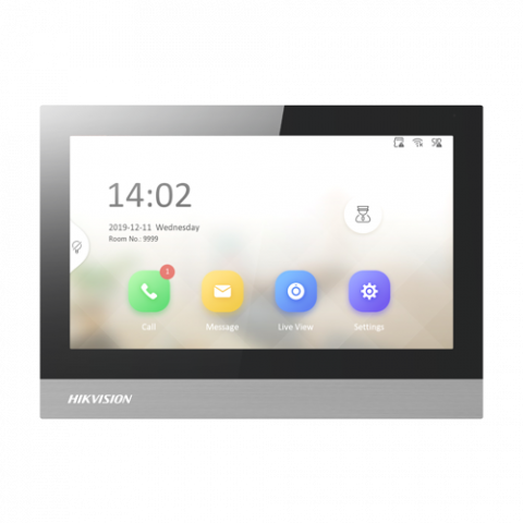 Monitor videointerfon TCP/IP, TFT 7 inch touch screen, WiFi, PoE, Alarma IN - HIKVISION DS-KH8380-WTE1 [2]