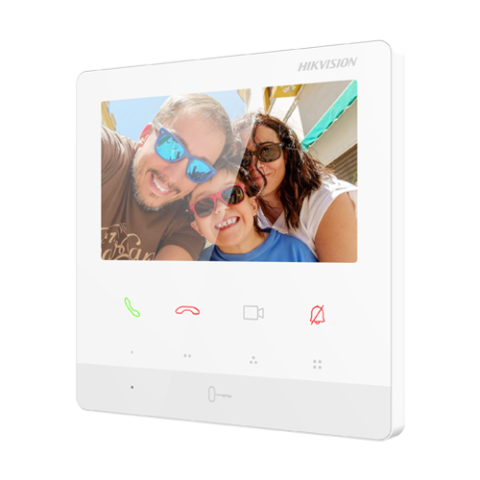 Monitor videointerfon TCP/IP, TFT LCD 4.3 inch 9 butoane, PoE, Alb - HIKVISION DS-KH6100-E1-White [2]