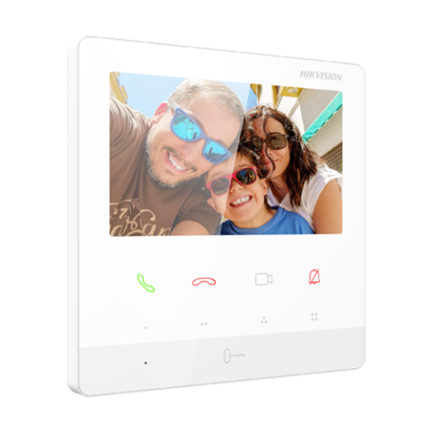 Monitor videointerfon TCP/IP, TFT LCD 4.3 inch 9 butoane, PoE, Alb - HIKVISION DS-KH6100-E1-White [1]