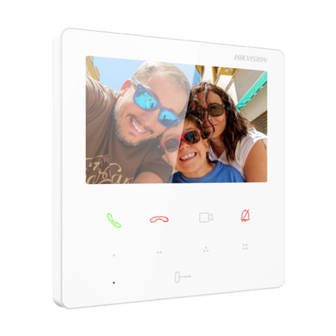 Monitor videointerfon TCP/IP, TFT LCD 4.3 inch touch screen 9 butoane, PoE, WiFi, Alb - HIKVISION DS-KH6110-WE1-White [1]