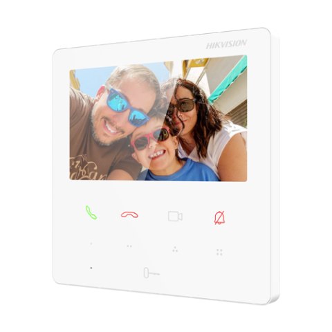 Monitor videointerfon TCP/IP, TFT LCD 4.3 inch touch screen 9 butoane, PoE, WiFi, Alb - HIKVISION DS-KH6110-WE1-White [2]