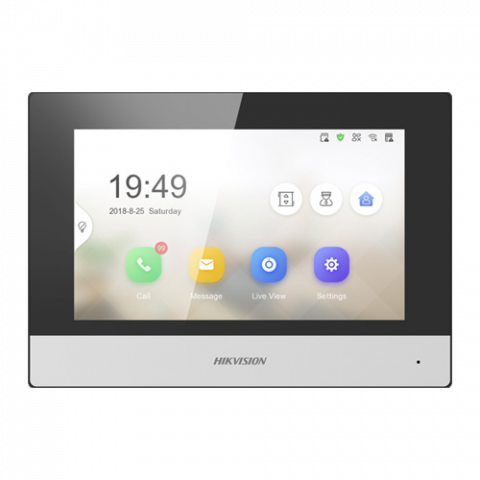Posturi interioare - Monitor videointerfon Touch Screen TFT LCD 7 inch, conectare 2 fire, Wifi - HIKVISION DS-KH6320Y-WTE2