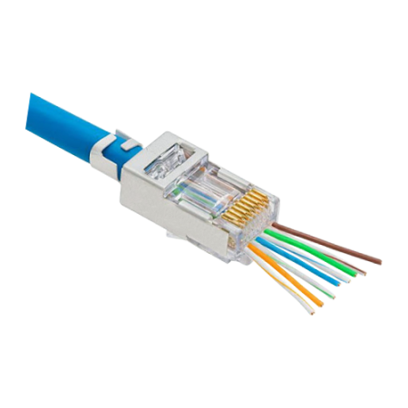 Conectica LAN RJ si FO - Mufa RJ-45 FTP Cat.5e EZ Passthrough ecranata (100 buc) RJ45M-CAT5-EZ