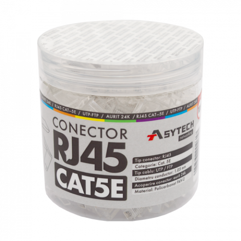 Conectica LAN RJ si FO - Mufa RJ-45 UTP Cat.5e (100 buc) RJ45-CAT5E-JAR
