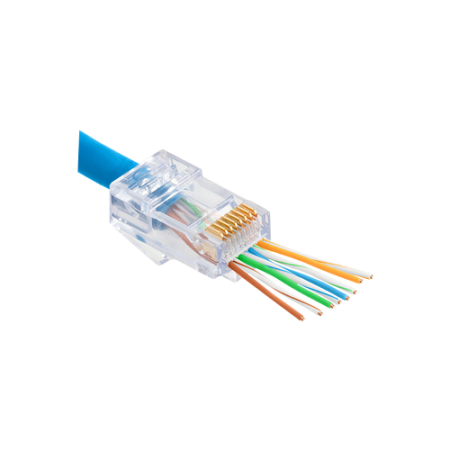Conectica LAN RJ si FO - Mufa RJ-45 UTP Cat.5e EZ Passthrough (100 buc) RJ45-CAT5-EZ