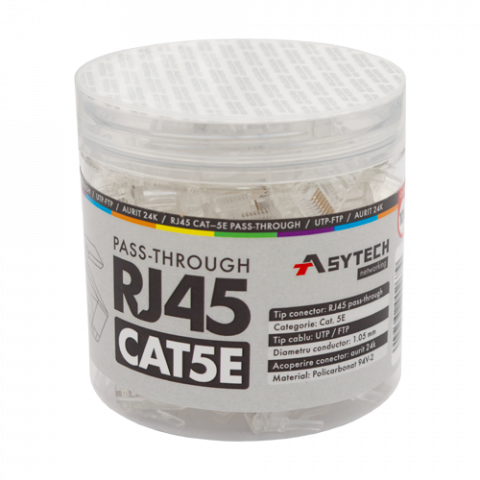 Conectica LAN RJ si FO - Mufa RJ-45 UTP Cat.5e EZ Passthrough (100 buc) RJ45-CAT5-EZ-JAR