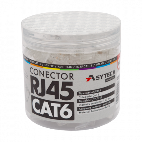 Conectica LAN RJ si FO - Mufa RJ-45 UTP Cat.6 (100 buc) RJ45-CAT6-JAR