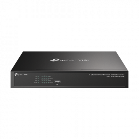 NVR Network Video Recorder - NVR 4K, 8 canale max. 8MP, 8 porturi PoE, Buget PoE 113W, Audio IN/OUT, 1 x SATA, 1U - TP-Link VIGI VIGINVR1008H-8MP