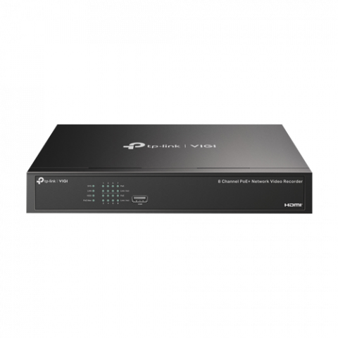 NVR Network Video Recorder - NVR 4K, 8 canale max. 8MP, 8 porturi PoE, Buget PoE 53W, Audio IN/OUT, 1 x SATA, 1U - TP-Link VIGI VIGINVR1008H-8P
