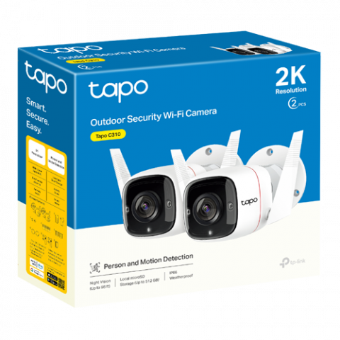 Pachet 2 Camere IP Wi-Fi, 2K, Audio bidirectional, IR 30M - TP-Link Tapo TapoC310P2 [1]