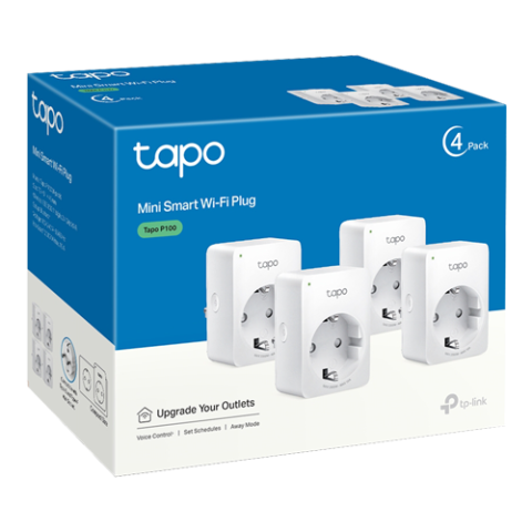 Pachet 4 prize smart, Wi-Fi, 10A, control vocal - TP-Link Tapo TapoP100(4-pack) [1]