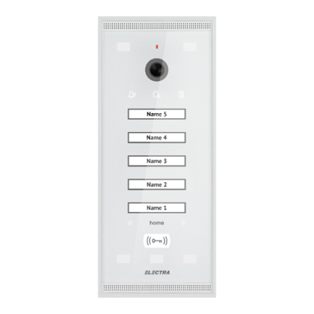 Interfonie audio video - Panou exterior video Home pentru 5 Familii - SMART, G3 - ELECTRA VPM.05S03.ELWH4