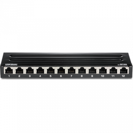 Patch Panel 12 porturi RJ45 UTP, Cat6a, Ecranat, 0.5U - TRENDnet TC-P12C6AS [1]