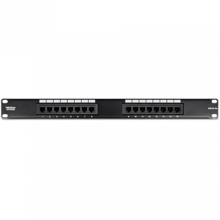 Retelistica - Patch Panel 16 porturi RJ45 UTP 19', Cat5/5e - TRENDnet TC-P16C5E