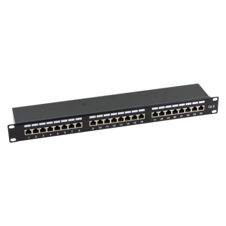 Retelistica - Patch Panel 1U, FTP cat6, 24 porturi RJ45 - ASYTECH Networking ASY-PP-FTP6-24