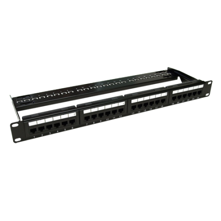 Retelistica - Patch Panel 1U, UTP cat6A, 24 porturi RJ45 - ASYTECH Networking ASY-PP-UTP6A-24