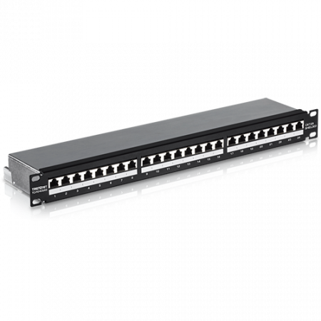 Patch Panel 24 porturi RJ45, Cat6a, Ecranat, 1U - TRENDnet TC-P24C6AS [1]