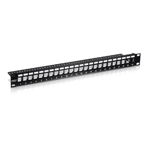 Retelistica - Patch Panel ecranat 24 porturi blank keystone 1U - TRENDnet TC-KP24S