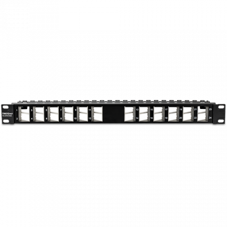 Retelistica - Patch Panel ecranat 24 porturi blank keystone inclinate 1U - TRENDnet TC-KP24SA