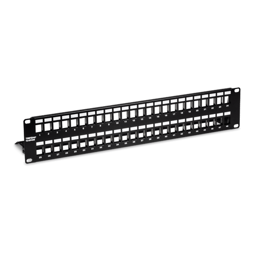 Retelistica - Patch Panel ecranat 48 porturi blank keystone 2U - TRENDnet TC-KP48S