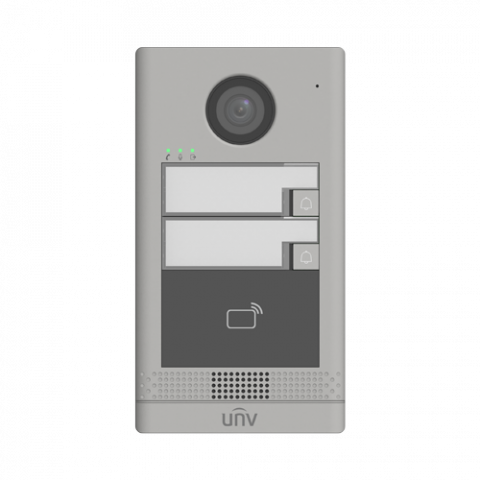 Interfonie audio video - Post exterior videointerfon TCP/IP pentru 2 familii, IR, IK08 - UNV OEU-202S-HMK2