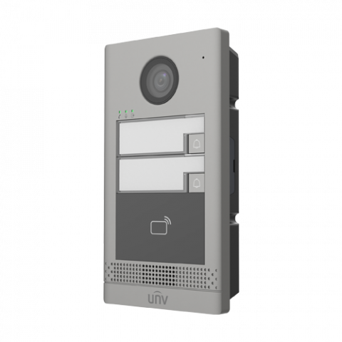 Post exterior videointerfon TCP/IP pentru 2 familii, IR, IK08 - UNV OEU-202S-HMK2 [2]