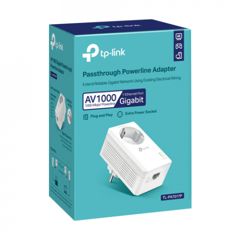 Powerline AV1000, Passthrough, 1 x RJ45 Gigabit - TP-Link TL-PA7017P [1]