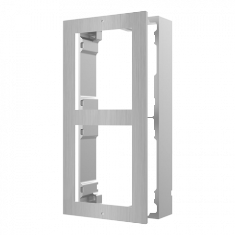 Accesorii interfoane - Rama montaj aparent din otel inoxidabil, 2 module, pentru Interfon modular - HIKVISION DS-KD-ACW2-S