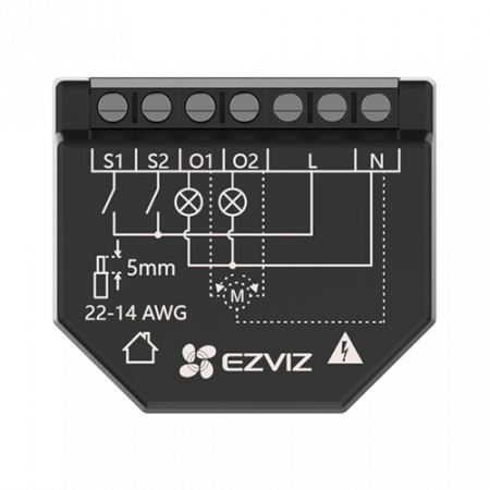 Releu inteligent Wi-Fi pentru aplicatii Smart Home EZVIZ, 2 canale 250Vc.a. max. 16A CS-T36-R100-WM [1]