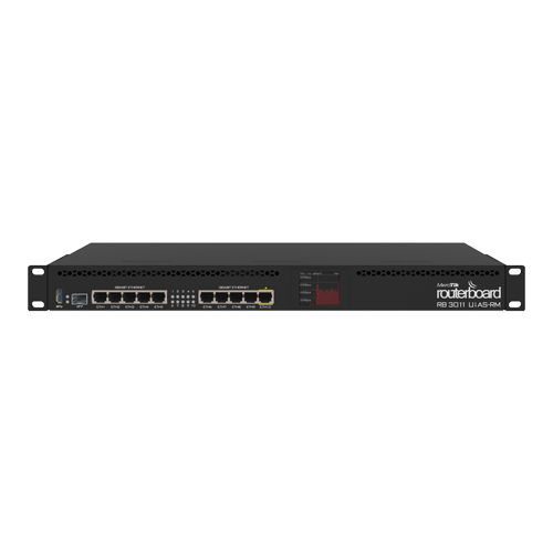 Solutii MikroTik - Router 10 x Gigabit, 1 x SFP, 1 x PoE, RouterOS L5, 1U - Mikrotik RB3011UiAS-RM