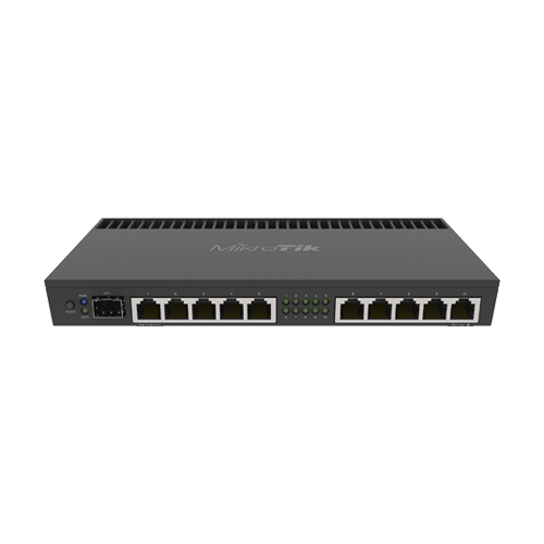 Solutii MikroTik - Router 10 x Gigabit, 1 x SFP+ 10Gbps, 1 x PoE, RouterOS L5, 1U - Mikrotik RB4011iGS+RM