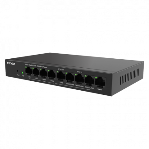 Retelistica - Router 8 porturi PoE+, 1 port WAN, Gigabit, Web Management - TENDA TND-G0-8G-POE