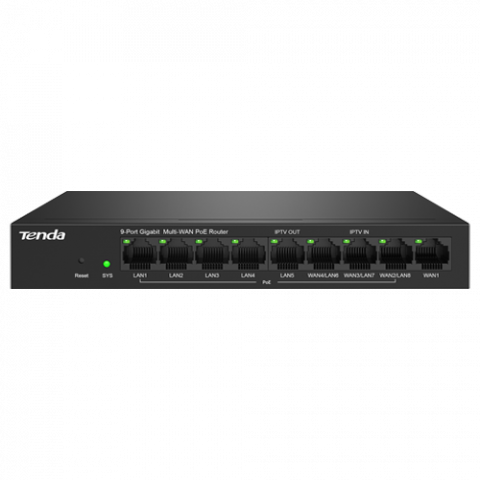 Router 8 porturi PoE+, 1 port WAN, Gigabit, Web Management - TENDA TND-G0-8G-POE [1]