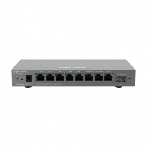 Routere - Router 8 porturi RJ45 1 Gbps, 1 port SFP 1 Gbps, 200 clienti, Multi-WAN, Cloud Management - Ruijie RG-EG209GS