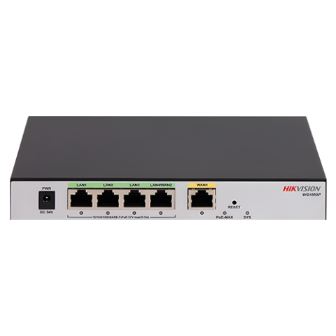 Retelistica - Router All in One, 1 x RJ45 Gigabit, 4 x RJ45 PoE Gigabit, Behavior Management - HIKVISION DS-3WG105GP-SI