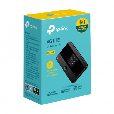 Router portabil 4G, Wi-Fi 4, Nano SIM, microSD, Baterie 2100 mAh - TP-Link M7350 [2]