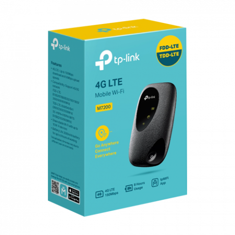 Router portabil 4G, Wi-Fi 4, SIM, Baterie 2000 mAh - TP-Link M7200 [2]