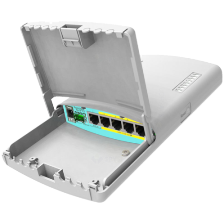 Solutii MikroTik - Router PowerBox Pro de exterior, 5 x Gigabit 4 PoE, 1 x SFP, RouterOS L4 - Mikrotik RB960PGS-PB
