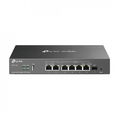 Routere - Router VPN, 2 x RJ45 2.5G, 1 x SFP Gigabit, 4 x RJ45 Gigabit, 1 x USB, 1U - TP-Link Omada ER707-M2