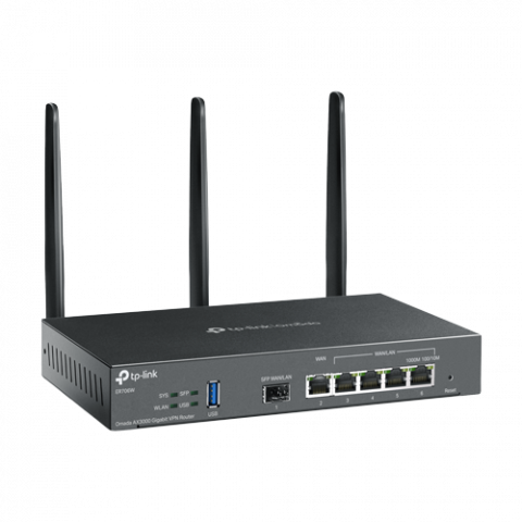 Routere - Router VPN, Wi-Fi 6, AX3000, 1 x SFP Gigabit, 5 x RJ45 Gigabit, 1 x USB - TP-Link Omada ER706W
