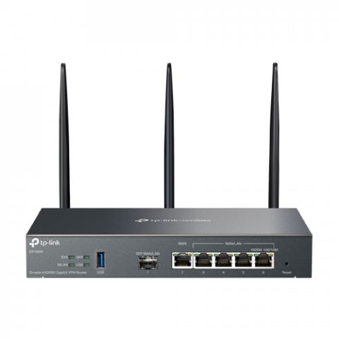 Router VPN, Wi-Fi 6, AX3000, 1 x SFP Gigabit, 5 x RJ45 Gigabit, 1 x USB - TP-Link Omada ER706W [1]