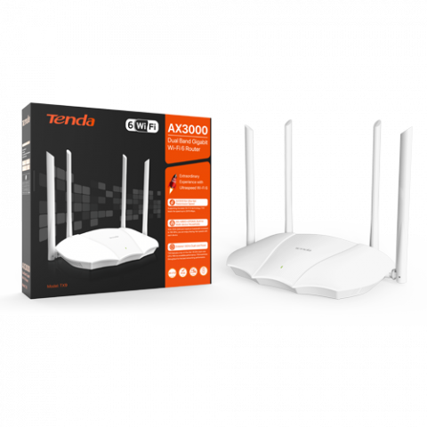 Router Wi-Fi 6 AX3000, DaulBand2.4/5GHz, 574+2402 Mbps, 4x6dBi, 4 x Gigabit - TENDA TND-TX9 [3]